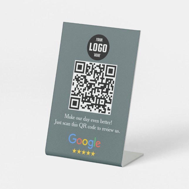 Google Review QR Code Pedestal Sign for Business (Front)