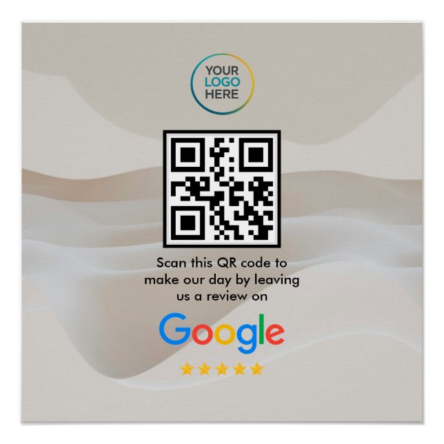 Google Review QR Code Poster | Modern Business Sig (Front)