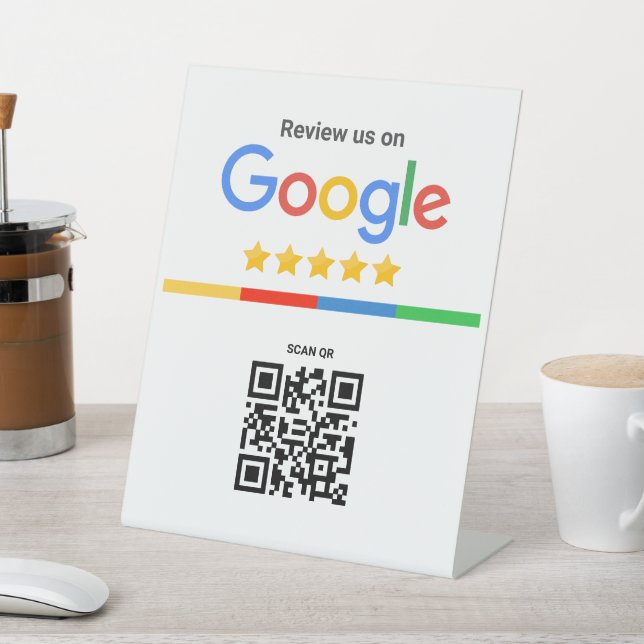 Google Review QR Code Standee Pedestal Sign (In SItu)
