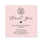 Google Review QR Code Thank You Square Pink
