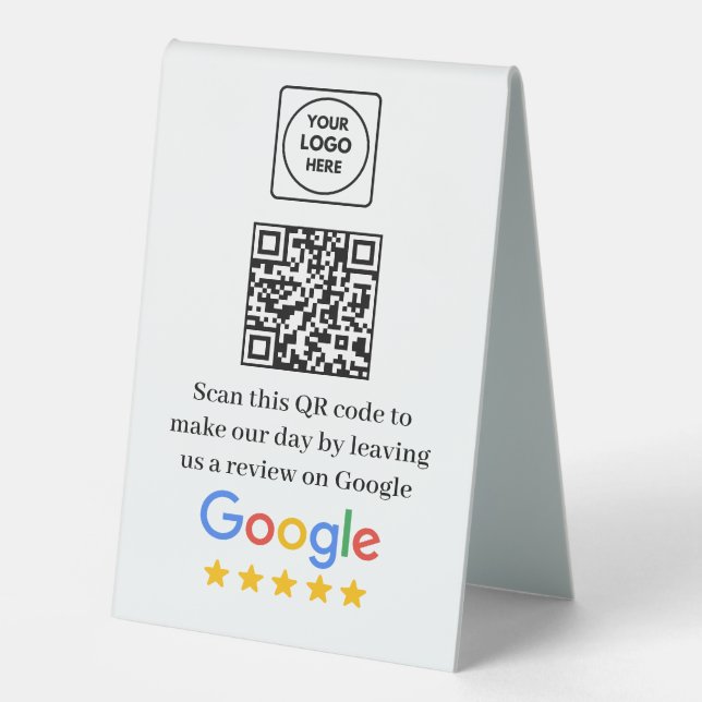 Google Review QR Rating Display Stand (Front)