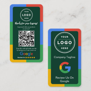 Google Review Request Card with Logo and QR Code