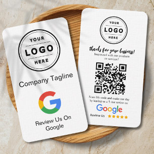 Google Review Request Card with Logo and QR Code