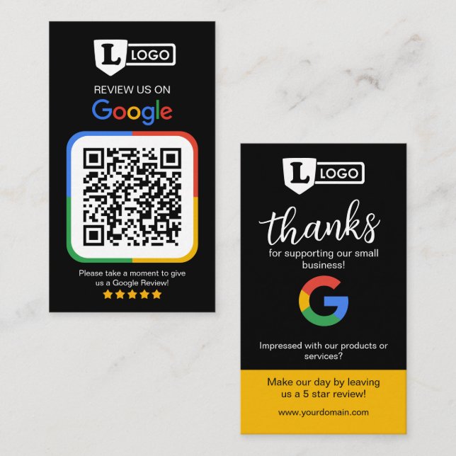 Google Review Request Card with Logo Card (Front/Back)