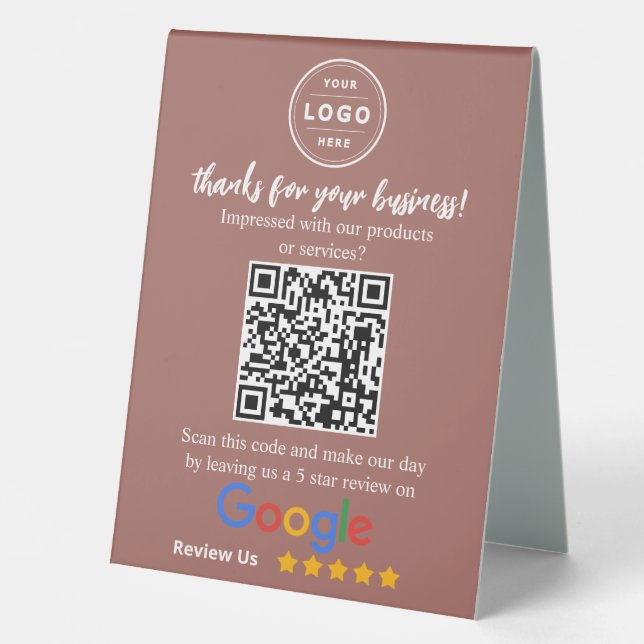 Google Review Request Table Top Feedback Signage (Front)