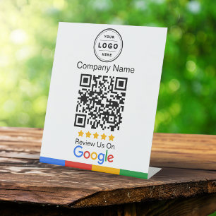 Google Review Request with Logo Pedestal Sign