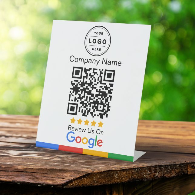 Google Review Request with Logo Pedestal Sign (Google review request, grow your business with reviews)