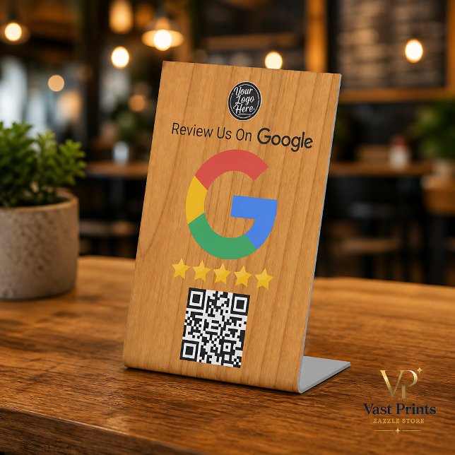 Google Review Table Sign Wood QR Code Business (Google Review Table Sign Wood QR Code Business)
