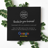 Google Review us Black Business Thank You QR Code