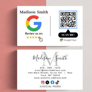 Google Review With QR Code Link Business Card