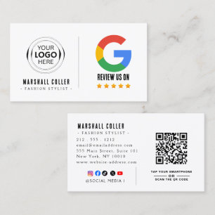 Google Review With QR Code Link Business Card