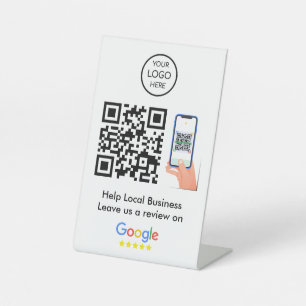 Google Reviews   Business Feedback QR Code Pedestal Sign