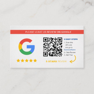 Google Reviews | Business QR Code Thank You Business Card