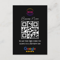Google Reviews Business Rating Link QR Code Black 