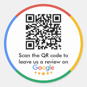 Google Reviews   Business Review Link QR Classic Round Sticker