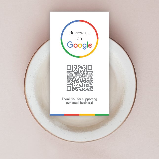 Google Reviews | Business Review Link QR Code Business Card (Gain Google reviews & grow your business with these editable rating request business cards.)