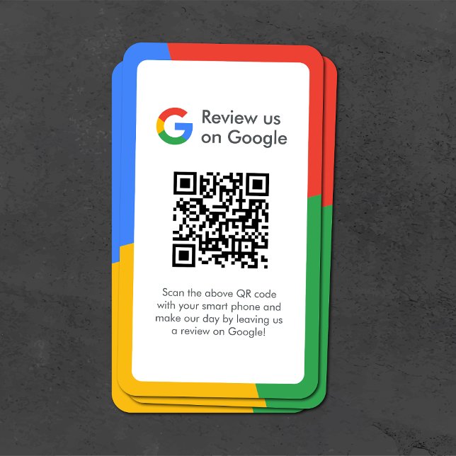 Google Reviews | Business Review Link QR Code Business Card (Gain Google reviews & grow your business with these editable rating request enclosure cards.)