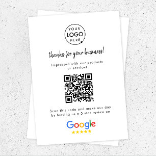 Google Reviews   Business Review Link QR Code Enclosure Card