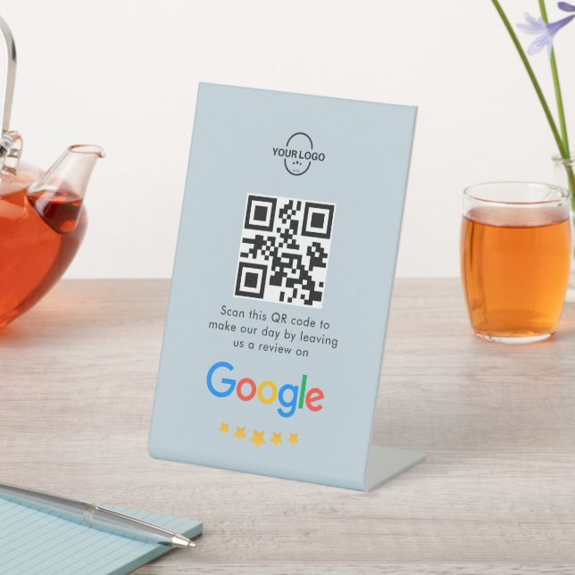 Google Reviews | Business Review Link QR Code Pedestal Sign (In SItu)