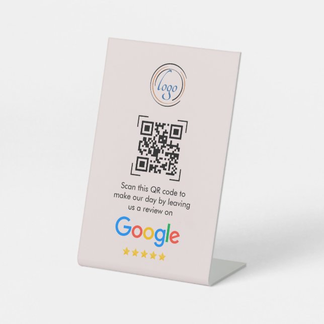 Google Reviews | Business Review Link QR Code Pedestal Sign (Front)