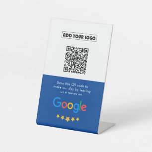 Google Reviews   Business Review Link QR Code Pedestal Sign