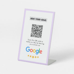 Google Reviews   Business Review Link QR Code Pedestal Sign