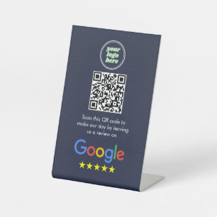 Google Reviews   Business Review Link QR Code Pedestal Sign