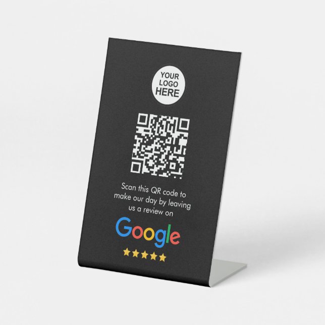Google Reviews | Business Review Link QR Code Pedestal Sign (Front)