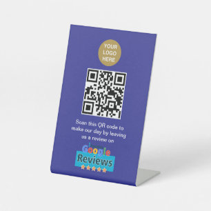 Google Reviews   Business Review Link QR Code Pedestal Sign