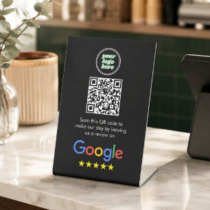 Google Reviews Business Review Link QR Code Pedestal Sign