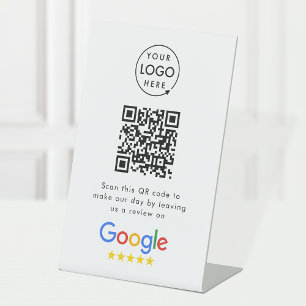 Google Reviews   Business Review Link QR Code Pedestal Sign