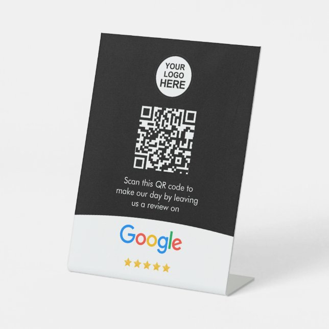 Google Reviews | Business Review Link QR Code Pedestal Sign (Front)