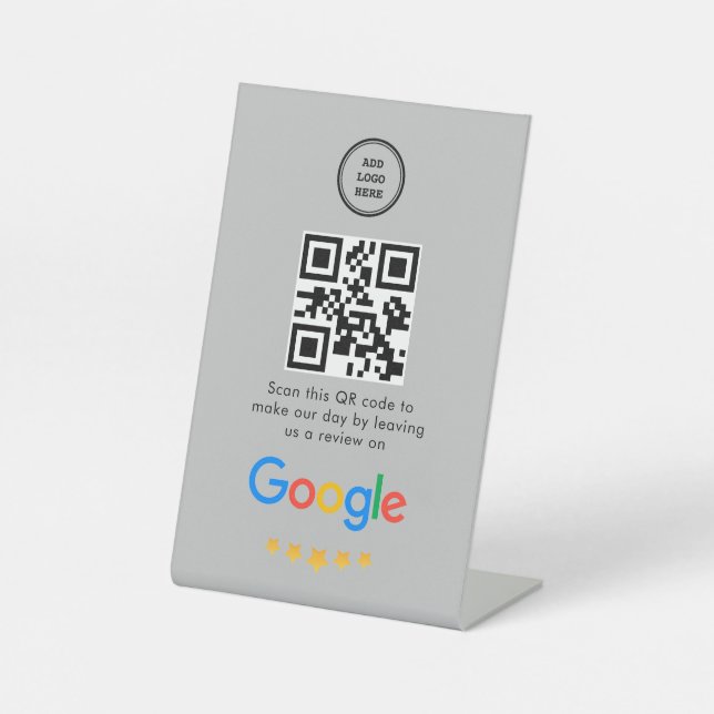 Google Reviews | Business Review Link QR Code Pedestal Sign (Front)
