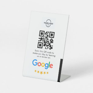 Google Reviews   Business Review Link QR Code Pedestal Sign
