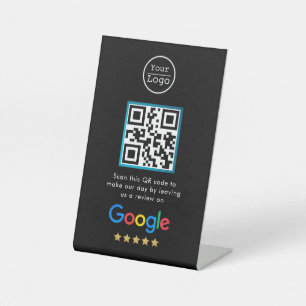 Google Reviews   Business Review Link QR Code Pedestal Sign
