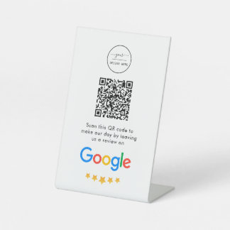 Google Reviews | Business Review Link QR Code Pedestal Sign