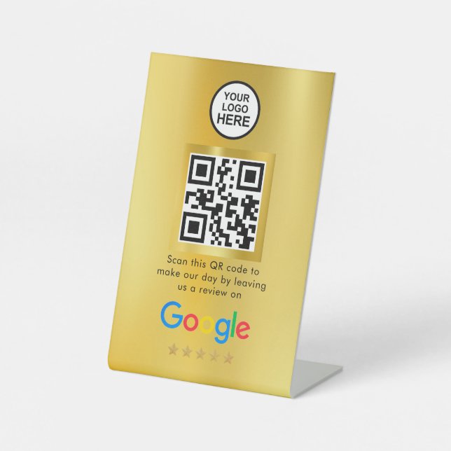 Google Reviews | Business Review Link QR Code Pedestal Sign (Front)