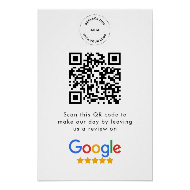 Google Reviews | Business Review Link QR Code Poster (Front)
