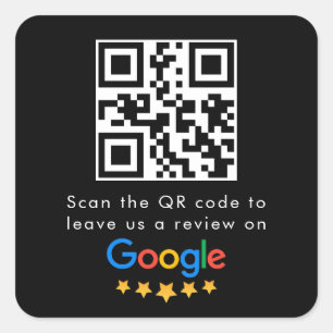 Google Reviews   Business Review Link QR Code Square Sticker