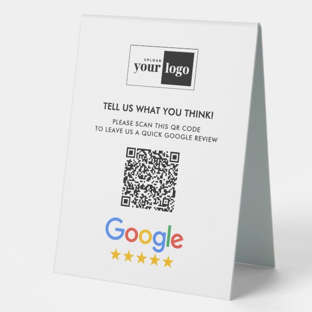 Google Reviews Business Review QR Code & Logo (Front)