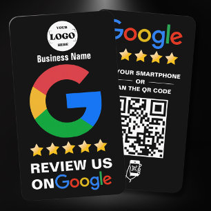 Google Reviews   Business Review Us Black QR Code Card