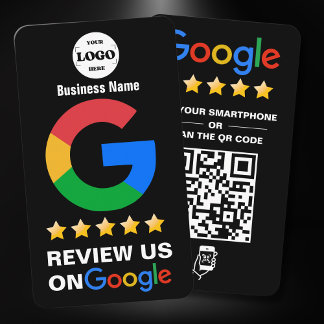 Google Reviews | Business Review Us Black QR Code Card