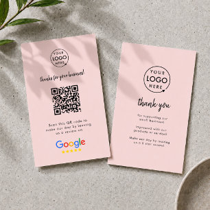 Google Reviews Business Review Us Blush Pink QR Card