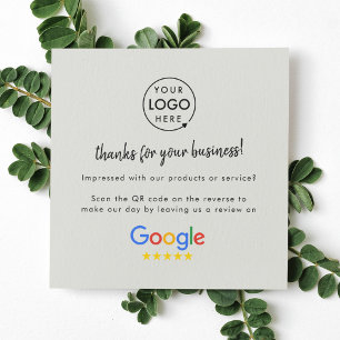 Google Reviews   Business Review Us Grey QR Code B Square Business Card