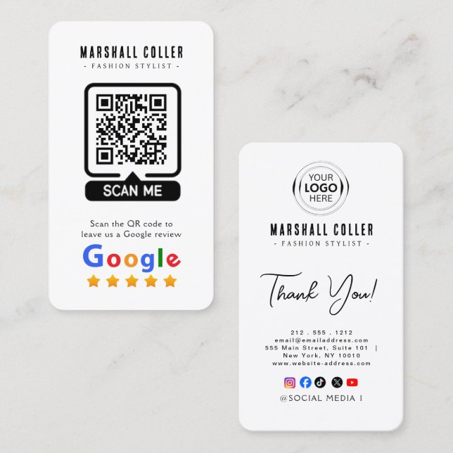 Google Reviews | Business Review Us | QR Code Card (Front/Back)