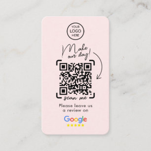Google Reviews Business Review Us QR Code Card