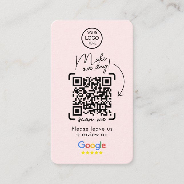 Google Reviews | Business Review Us | QR Code  Card (Front)