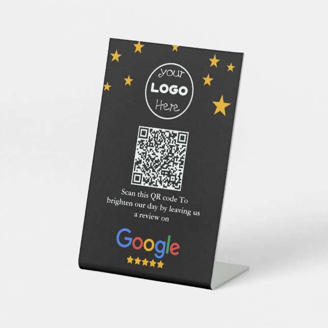 Google Reviews | Professional Business QR Code Pedestal Sign (Front)
