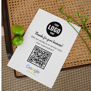 Google Reviews QR Code Business Enclosure Card
