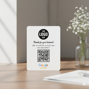 Google Reviews QR Code Business Enclosure Card